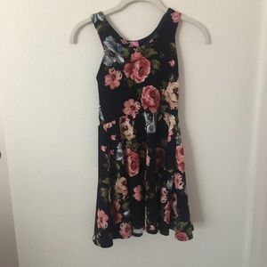 Navy Blue Floral Dress